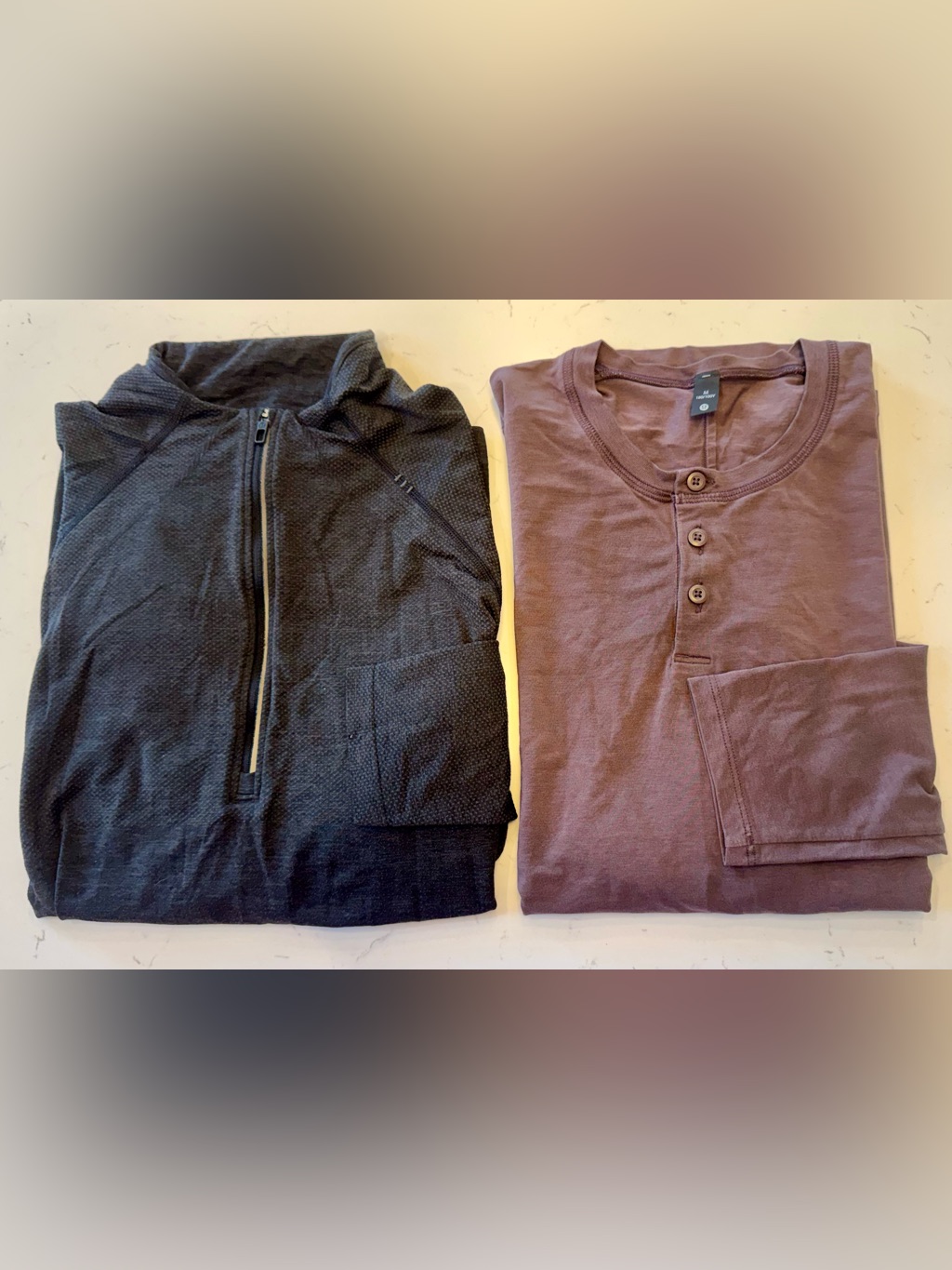 Men's Lululemon Black Quarter-Zip Pullover & Maroon Henley Set